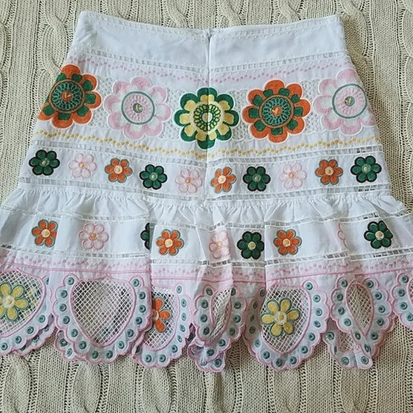Zara NWOT Embroidered Light Cotton Skort - Picture 7 of 12